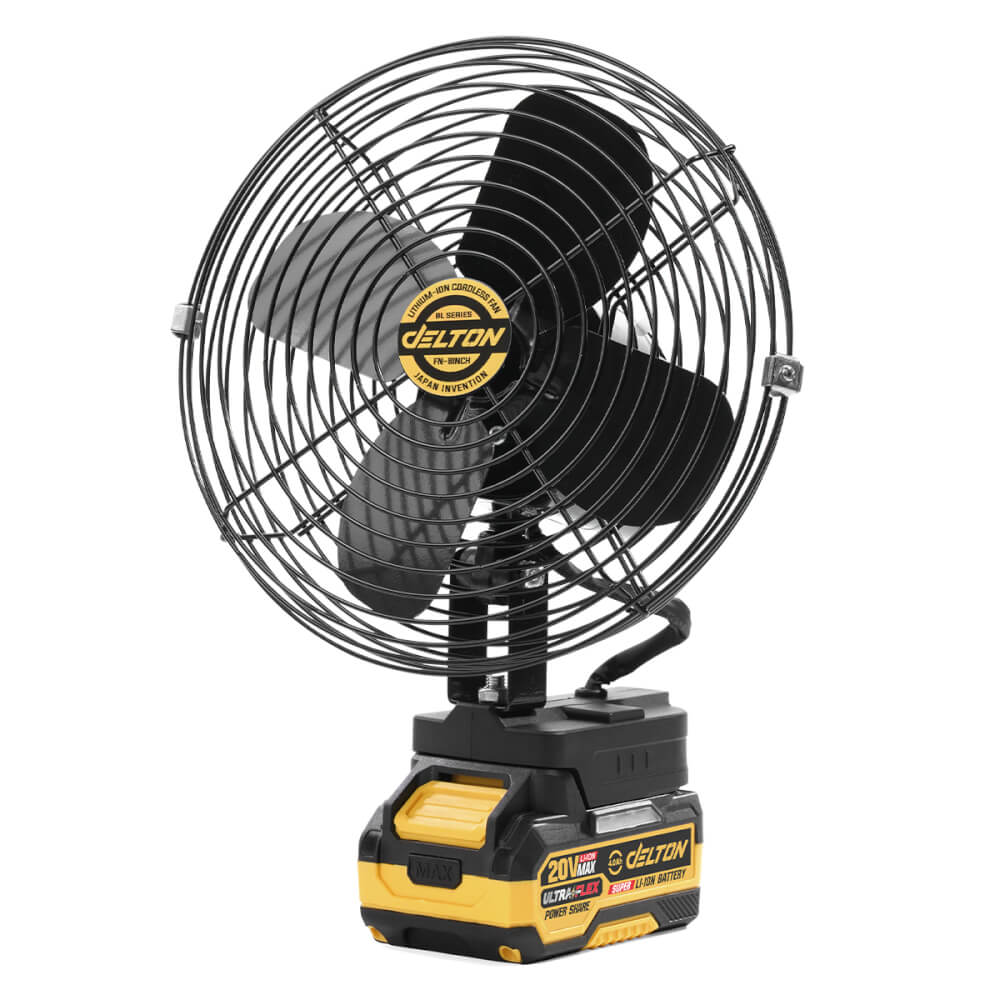 พัดลมไร้สาย 8 นิ้ว (พร้อมแบตเตอรี่) DELTON รุ่น FN-8INCH ULTRAFLEX 20V 4AH_2